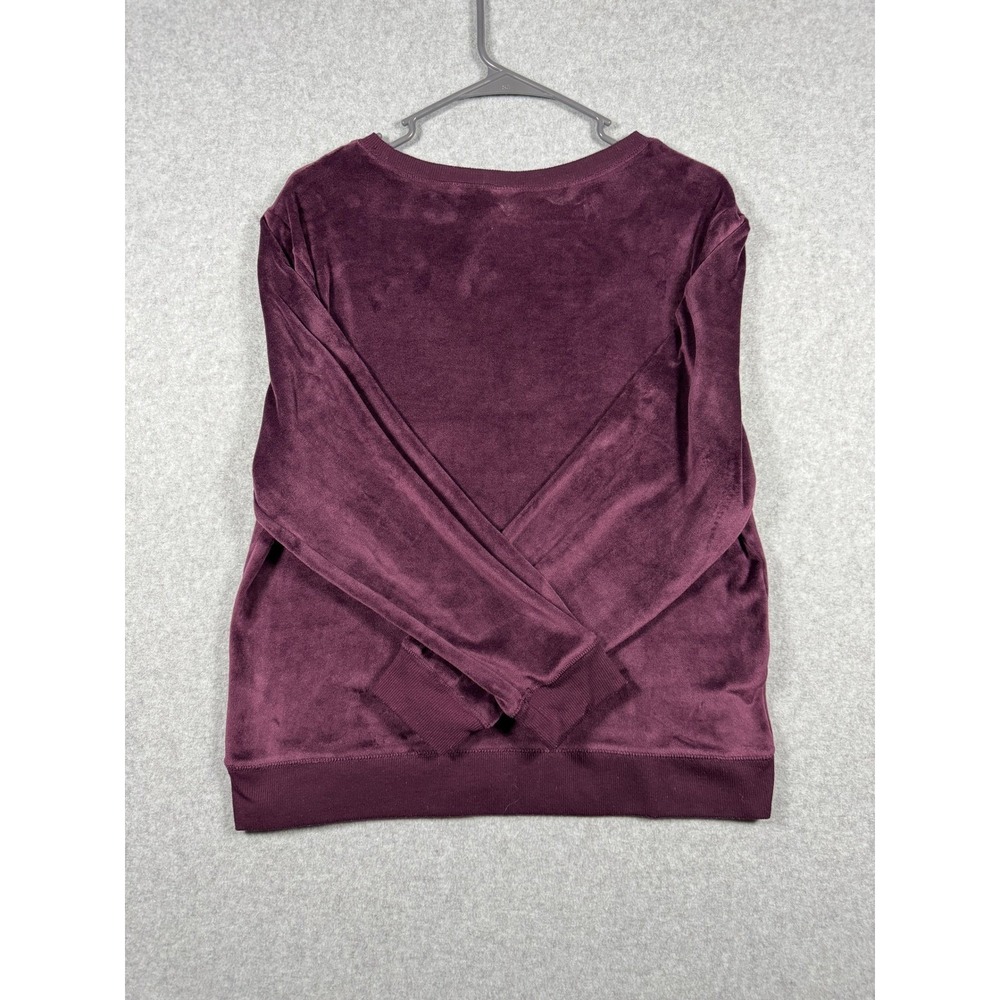 Honeydew Intimates Velvet Velour Sweatshirt Wmns L Plum Purple LS Crewneck - Picture 7 of 9